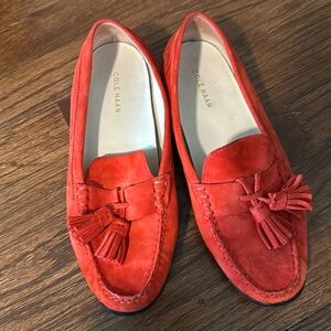 Cole Haan Red Suede Moccasin w/ Tassels, Grand OS